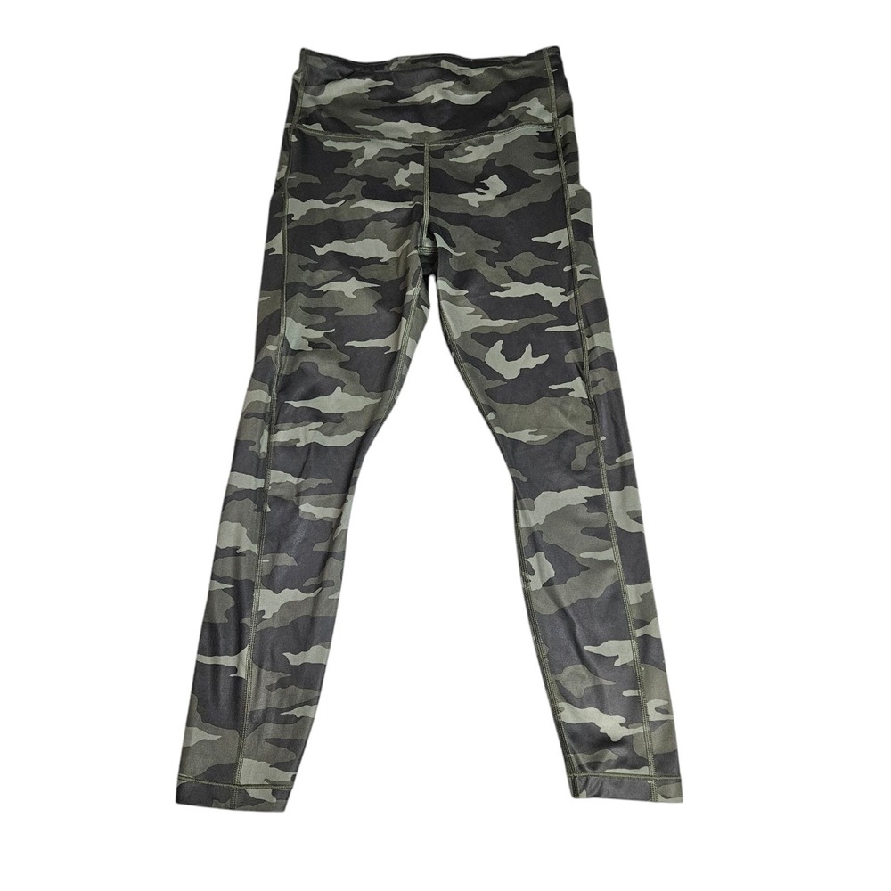 ATHLETA Women's Size S Ultimate Stash Pocket 7/8 Tight‎ Legging Camo Green